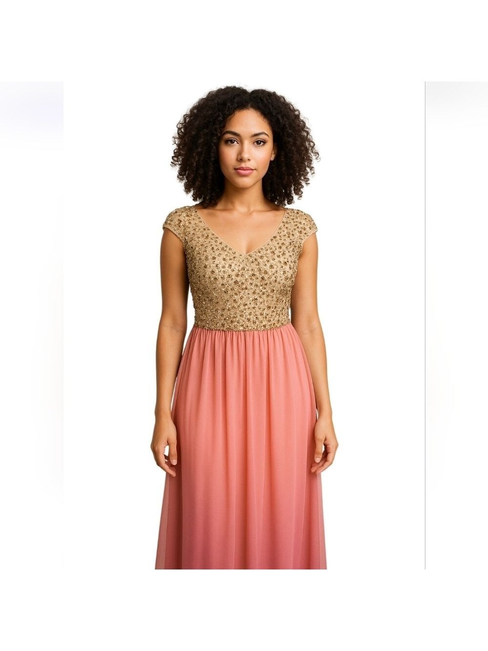 Baby Online Pink Beaded Maxi Dress Small